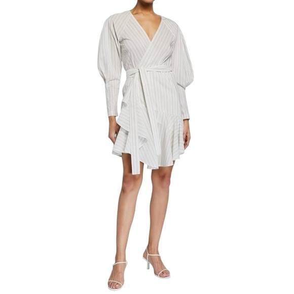 A.L.C. Enzo Puff-Sleeve Wrap Mini Dress Size 0 - Picture 1 of 12